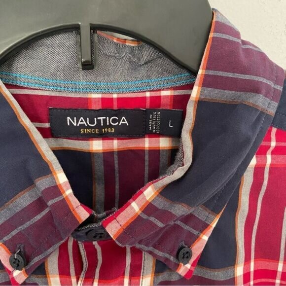 Nautica Men’s Plaid Long Sleeve Button Front Shirt - Picture 2 of 3